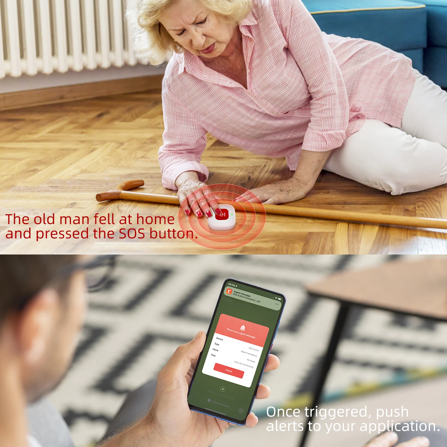 Works Tuya WiFi SOS Alarm Butt – Smart Elderly Home recenzja i cena